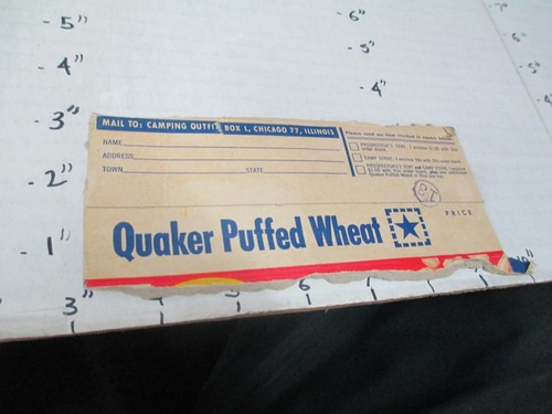 Cereal box top 1950s - cereal, quaker